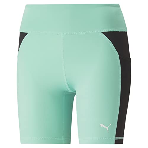 PUMA Damen Fit 5" Tight Trainingsshorts LElectric Peppermint Black Green von PUMA