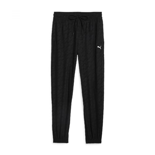 PUMA Damen Fit Branded Fleece Jogger Strickhose, Schwarz, L von PUMA