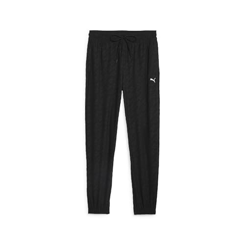 PUMA Damen Fit Branded Fleece Jogger Strickhose, Schwarz, L von PUMA