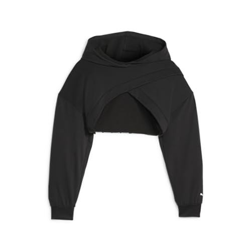 PUMA Damen Fit Move Crop Hoodie Sweat, Black Weiß, M von PUMA