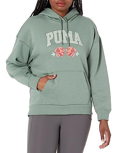 PUMA Damen Graphic Fleece Hoodie, Eukalyptus - Ah23 Floral, L von PUMA