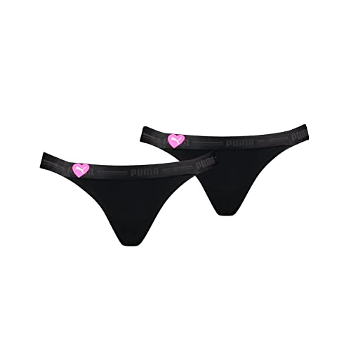 PUMA Damen Heart String Thong Panties, Schwarz, L EU von PUMA