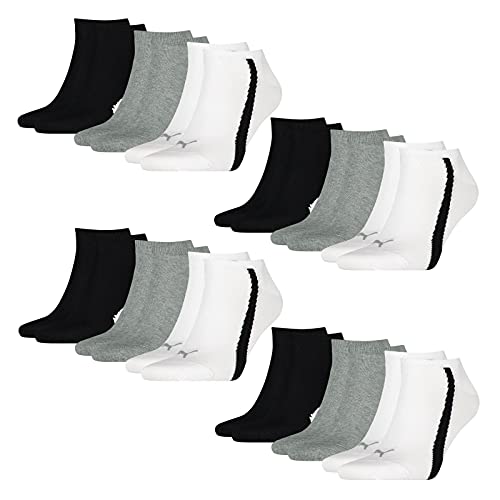 PUMA Damen Herren Lifestyle Sneaker Socken 12 Paar, Größe:39-42, Artikel:-002 white/grey/black von PUMA