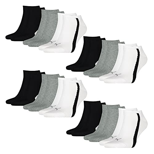 PUMA Damen Herren Lifestyle Sneaker Socken 6 Paar, Größe:35-38, Artikel:-002 white/grey/black von PUMA