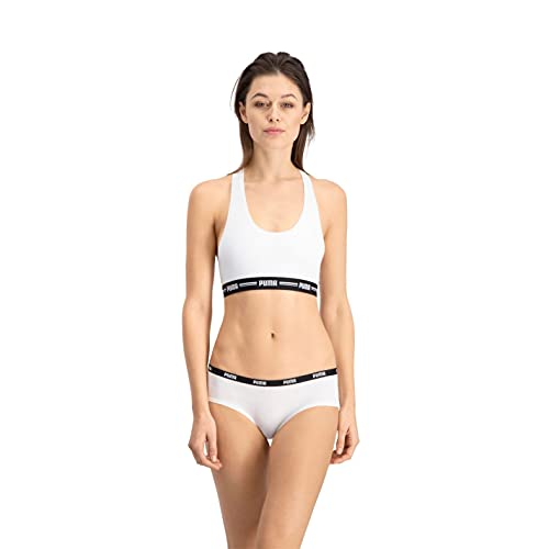 PUMA Damen Hipster Unterwäsche, Weiß, L (2er Pack) von PUMA