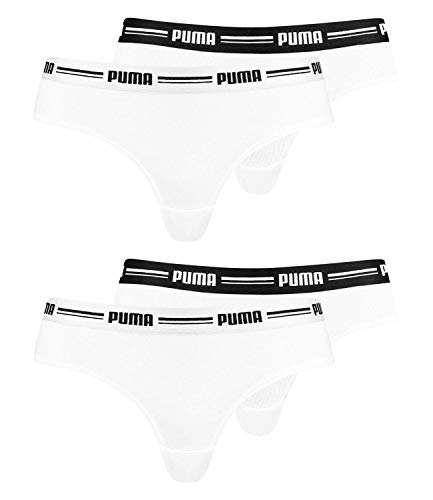 PUMA Damen Iconic Brazilian Briefs 603043001 4er Pack, Farbe:Weiß, Wäschegröße:L, Artikel:-317 White/White von PUMA