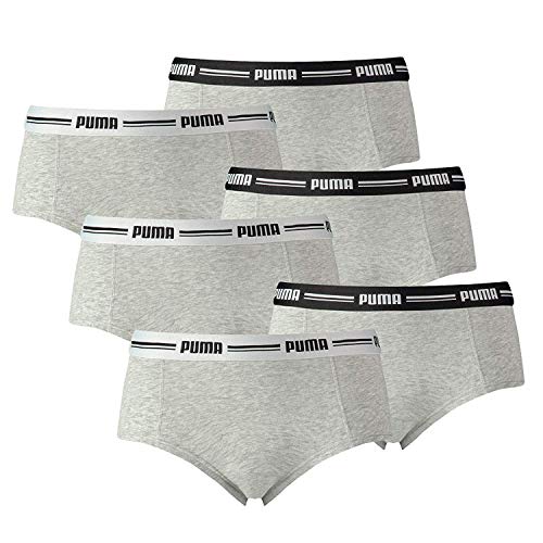 PUMA Damen Iconic Mini Shorts, 6er Pack - Cotton Modal Stretch, Vorteilspack (grau, M (Medium) - 6er Pack) von PUMA