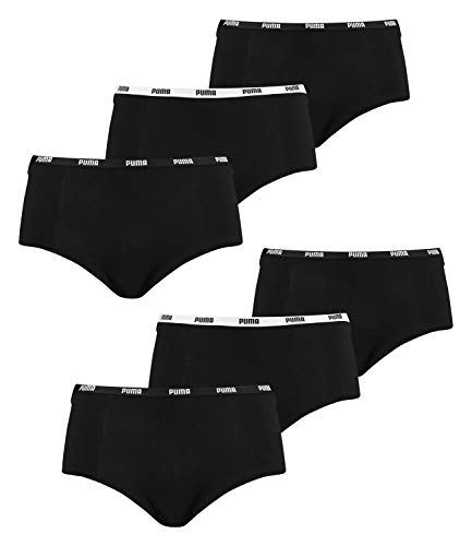 PUMA Damen Iconic Mini Shorts 503006001 6er Pack, Farbe:Schwarz, Wäschegröße:L, Artikel:-200 Black von PUMA