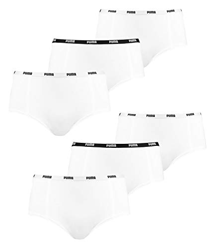 PUMA Damen Iconic Mini Shorts 503006001 6er Pack, Farbe:Weiß, Wäschegröße:S, Artikel:-300 White von PUMA