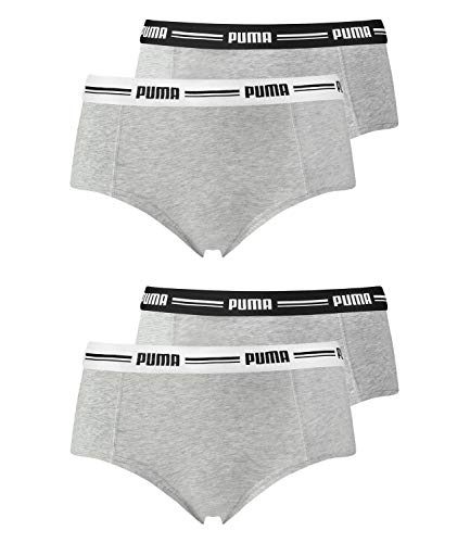 PUMA Damen Mini Shorts 4er Pack, Farbe:Grau, Wäschegröße:L, Artikel:-328 Grey/Grey von PUMA