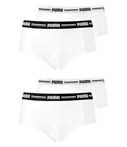 PUMA Damen Iconic Mini Shorts 603033001 4er Pack, Farbe:Weiß, Wäschegröße:S, Artikel:-317 White/White von PUMA