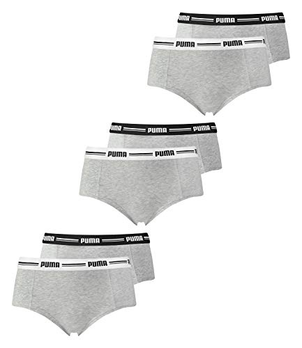PUMA Damen Iconic Mini Shorts 603033001 6er Pack, Farbe:Grau, Wäschegröße:L, Artikel:-328 Grey/Grey von PUMA