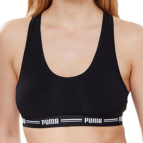 PUMA Damen Iconic Racer Back Bra 1P Unterwäsche, Black, S (4er Pack) von PUMA