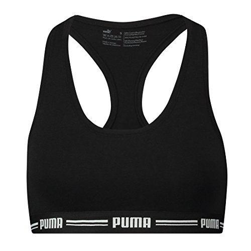 PUMA Damen Iconic Racer Back Bra 1P Unterwäsche, black, L von PUMA