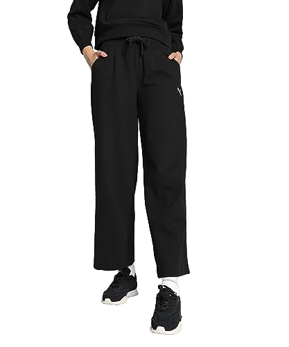 PUMA Damen Ihre gerade Hose mit hoher Taille Strickhose, Schwarz, S von PUMA