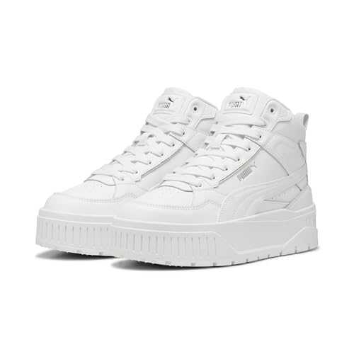 PUMA Women Karmen II Idol MID Sneaker, PUMA White-PUMA White-PUMA Silver, 36 EU von PUMA