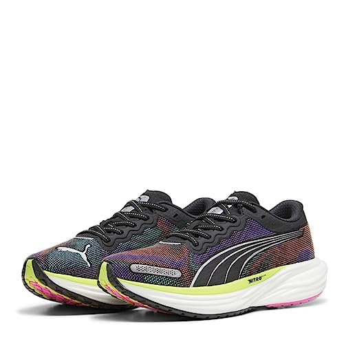 PUMA Damen Laufschuhe Deviate Nitro 2 Psychedelic Rush WNS puma Black-Lime pow-Poison pink 40 1/2 von PUMA