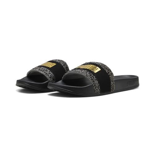 PUMA Damen Leadcat 2.0 Animal Flair Pantoletten, Schwarz Gold von PUMA