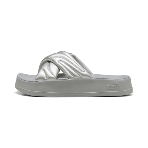 PUMA Damen Leadcat Platform Slide Schiebe-Sandalen, Aged Silver-Gray Echo, 37.5 EU von PUMA