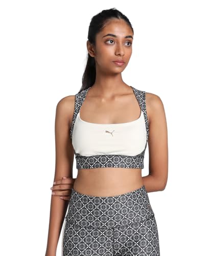 PUMA Damen Logo Love Mid Impact BH Unterwäsche-Oberteil, Undurchsichtige, Alpine Snow, L von PUMA