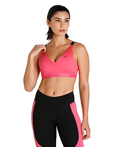 PUMA Damen Low Impact Elite Strappy Sport-BH, Sonnenuntergang Pink, L von PUMA