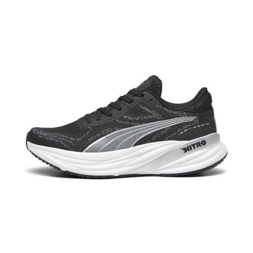 PUMA Damen Magnify Nitro 2 Laufschuhe 38.5 Black White Silver Metallic von PUMA