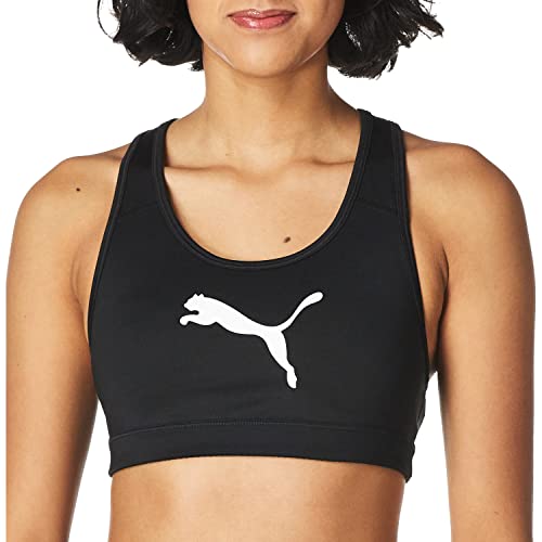 PUMA Damen Mid Impact 4keeps Bra (Available in Plus Sizes) Sport-BH, Undurchsichtige, Black Weiß, small von PUMA