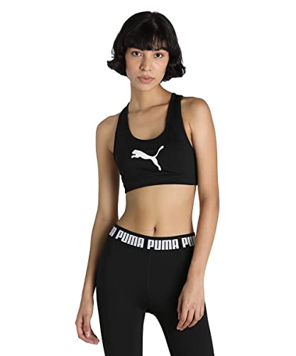 PUMA Damen Mid Impact 4keeps Graphic Bra Pm Sport-BH, Schwarz-weiße Katze, L von PUMA