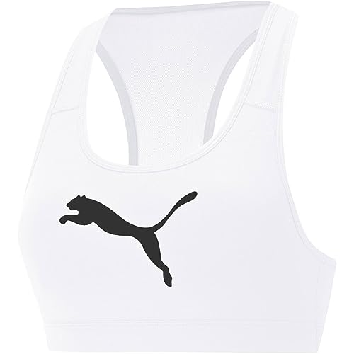 PUMA Damen Mid Impact 4keeps Graphic Bra Pm Sport-BH, weiß, schwarz, Katze, S von PUMA