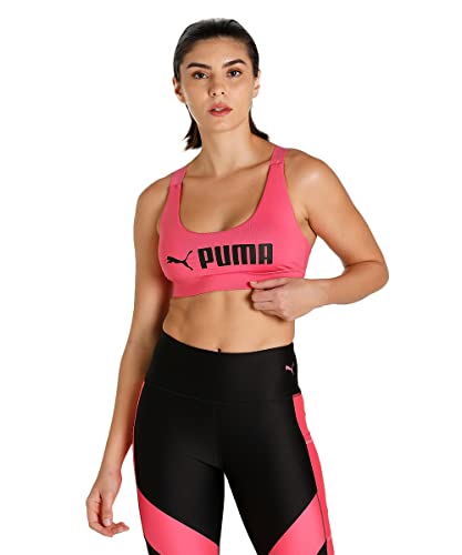 PUMA Damen Mid Impact Fit BH Underwear Top, Sunset Pink, L von PUMA