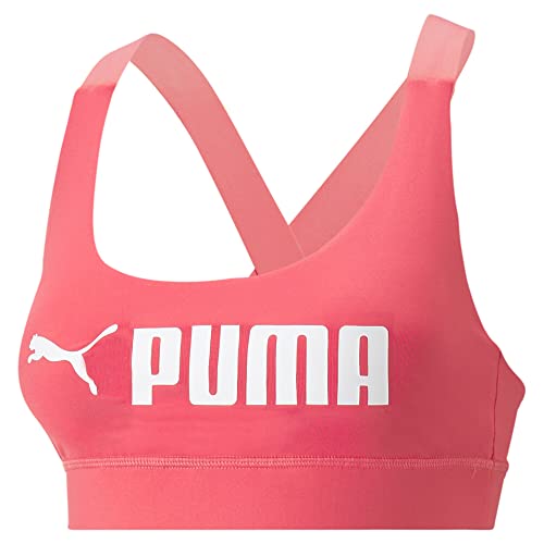 PUMA Damen Mid Impact Fit Bra Unterwäsche-Oberteil, Undurchsichtige, Liebenswertes Rosa, L von PUMA