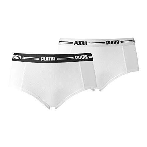 Puma Damen Mini Boxershorts, White/White, M von PUMA