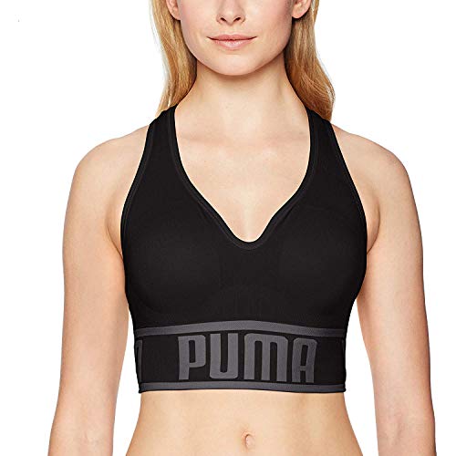PUMA Damen Nahtloser Sport-BH, Undurchsichtige, Schwarz, X-Large PUMA Damen Nahtloser Sport-BH, Undurchsichtige, Schwarz, X-Large von PUMA