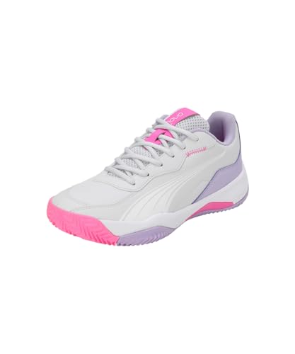 Puma Women Nova Smash Wn'S Tennis Shoes, Silver Mist-Puma White-Vivid Violet, 37.5 EU von PUMA