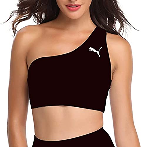 PUMA Damen-Bikinioberteil mit einer Schulter, Puma, Schwarz, Medium von PUMA