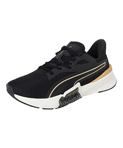 PUMA Damen PWRFrame TR Deco Glam WNS Gymnastikschuh, Black Team Gold, 42 EU von PUMA