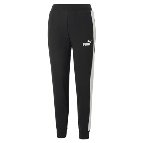 PUMA Damen Around The Block Hose LBlack White ┃Jogginghose für Damen mit mittlerer Bundhöhe von PUMA