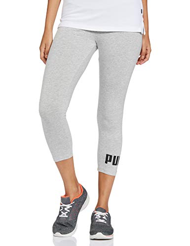 PUMA Damen Essentials Logo 3/4-Leggings Llight Gray Heather von PUMA