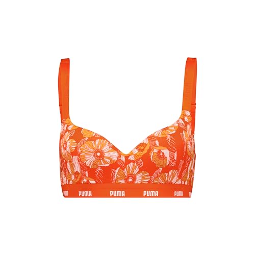 PUMA Damen Printed Sports Bra, Flame Orange, L EU von PUMA
