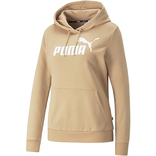 PUMA Damen Pullover Sweater Sweatshirt Kapuzensweatshirt ESS Logo Hoodie FL, Farbe:Beige, Artikel:-89 Dusty tan, Größe:S von PUMA