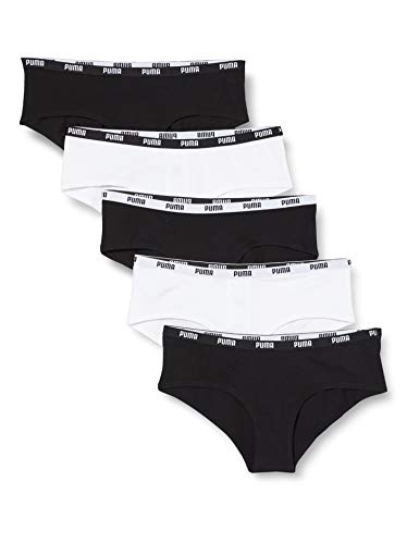 PUMA Damen Puma Women's (5 Pack) Hipster Panties, Black/White, M EU von PUMA