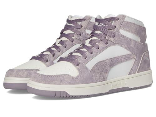 PUMA Damen Rebound Layup Mid Shoes Sneaker, Feather Gray-Plum Jam-Warm White Ah25, 40.5 EU PUMA Damen Rebound Layup Mid Shoes Sneaker, Feather Gray-Plum Jam-Warm White Ah25, 40.5 EU von PUMA