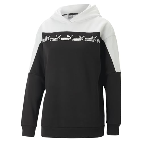 PUMA Damen Around The Block Hoodie SBlack White ┃Regular Fit Hoodie für Damen von PUMA