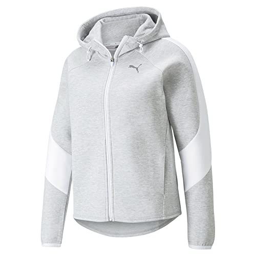 Puma Damen Regular Tops Evostripe Damen Hoodie mit durchgehendem Reißverschluss M Light Gray Heather von PUMA