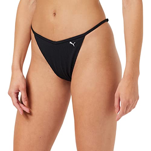 PUMA Damen Ribbed Tanga Bikini Bottoms, Black Combo, S EU von PUMA