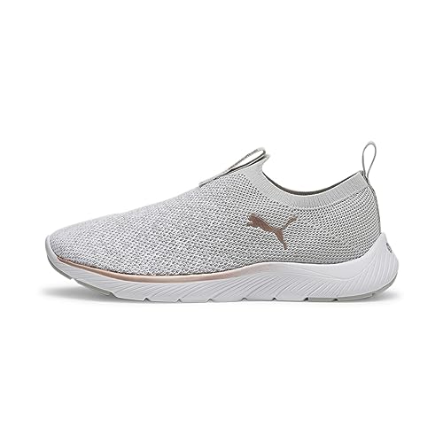 Puma Women Softride Remi Slip-On Knit Wn'S Road Running Shoes, Ash Gray-Puma White-Rose Gold, 40 EU von PUMA