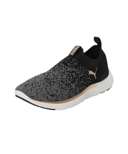 PUMA Damen Softride Remi Slip-on Knit Wn's Road Running Shoe, Black Gold Cool Dark Gray, 40 EU von PUMA