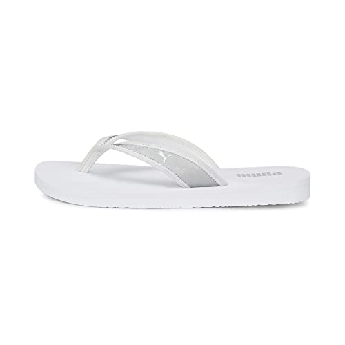 PUMA Damen Sandy Flip Space Metallics Sandal, Matte Silver White Silver, 35.5 EU von PUMA