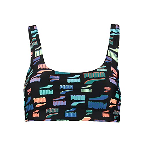 PUMA Damen Scoop Neck Bikini Top, Black Combo, L EU von PUMA