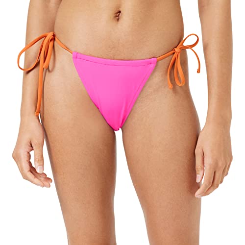 PUMA Damen Side Tie Tanga String Bikini Bottoms, Pink / Chili, XL EU von PUMA